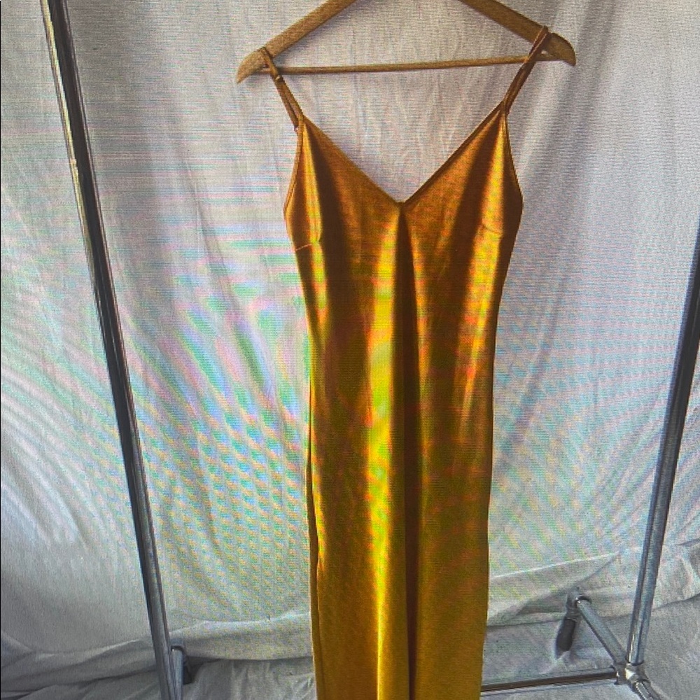 Elegant Gold Slip Dress